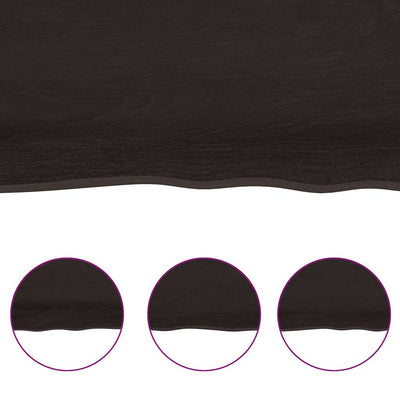Pöytälevy tummanruskea 120x40x(2-6) cm käsitelty täystammi