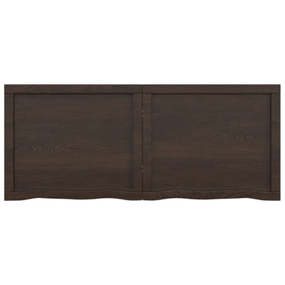 Pöytälevy tummanruskea 120x50x(2-4) cm käsitelty täystammi