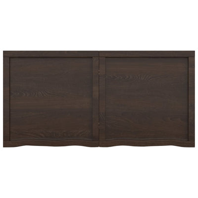 Pöytälevy tummanruskea 120x60x(2-6) cm käsitelty täystammi