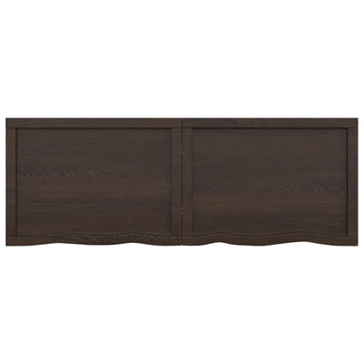 Pöytälevy tummanruskea 140x50x(2-6) cm käsitelty täystammi