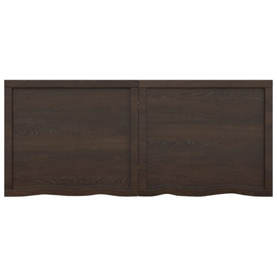 Pöytälevy tummanruskea 140x60x(2-4) cm käsitelty täystammi