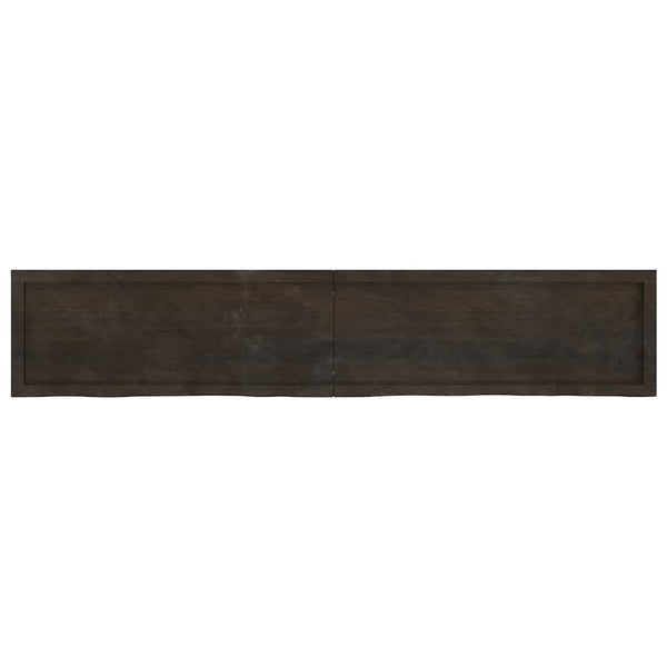 Pöytälevy tummanruskea 200x40x(2-6) cm käsitelty täystammi