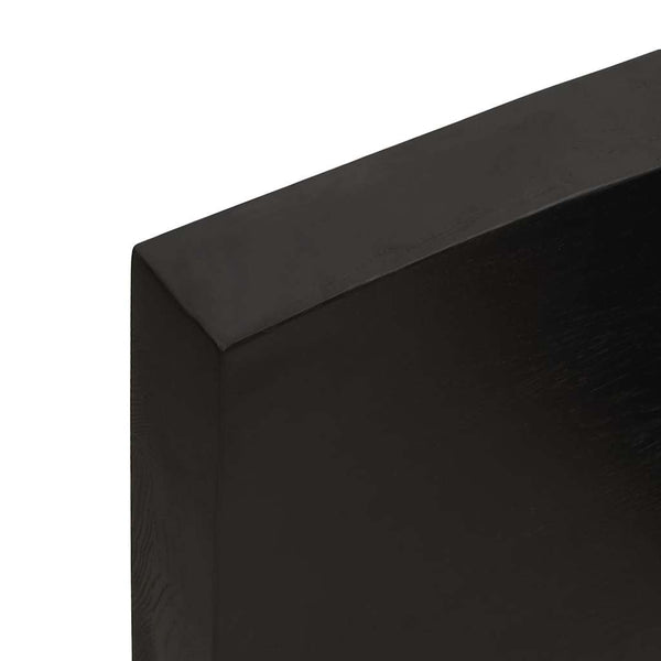 Pöytälevy tummanruskea 200x40x(2-6) cm käsitelty täystammi