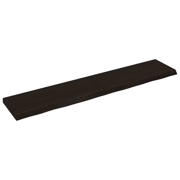 Pöytälevy tummanruskea 200x40x(2-6) cm käsitelty täystammi