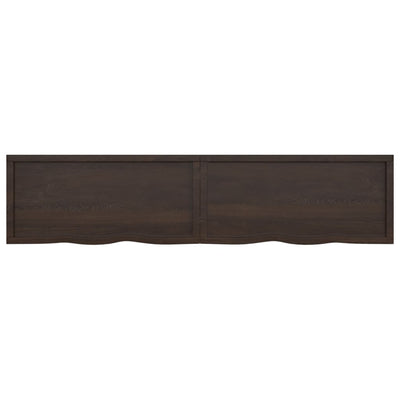 Pöytälevy tummanruskea 220x50x(2-6) cm käsitelty täystammi