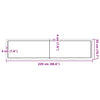 Pöytälevy tummanruskea 220x50x(2-6) cm käsitelty täystammi