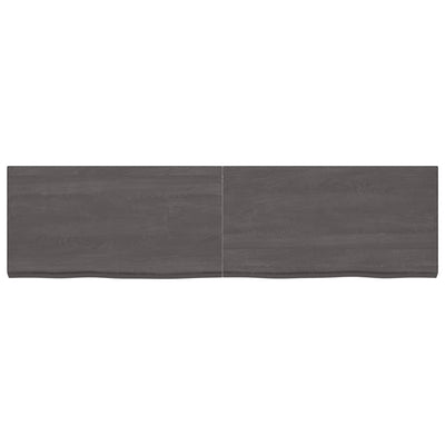 Pöytälevy tummanruskea 220x60x(2-6) cm käsitelty täystammi