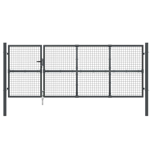 Verkkoportti puutarhaan antrasiitti 350x125 cm galvanoitu teräs