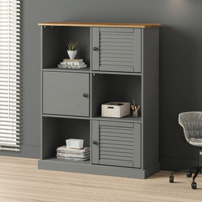 Kirjahylly VIGO harmaa 90x35x114,5 cm täysi mänty