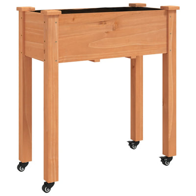 Kukkalaatikko pyörillä ja vuorauksella 71x37x80 cm täysi kuusi