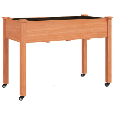 Kukkalaatikko pyörillä ja vuorauksella 118x59x80 cm täysi kuusi