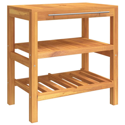 Kylpyhuoneen allaskaappi 2 hyllyllä 74x45x75 cm täysi puu