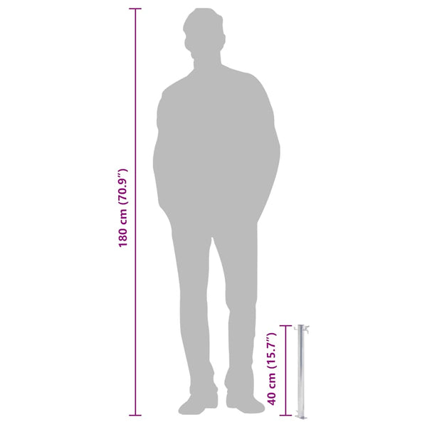 Ruostumaton teräs puutarhan vesipylväs Iasin 40cm (pyöreä)