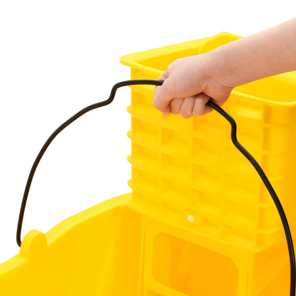 Moppiämpäri kuivaustelalla ja pyörillä keltainen 36 l PP