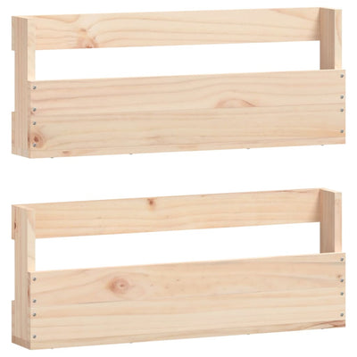 Seinäkenkätelineet 2 kpl 59x9x23 cm täysi mänty