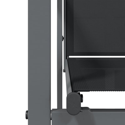 Musta 3-osainen ulkoruokailuryhmä Catarin (kangas ja teräs)