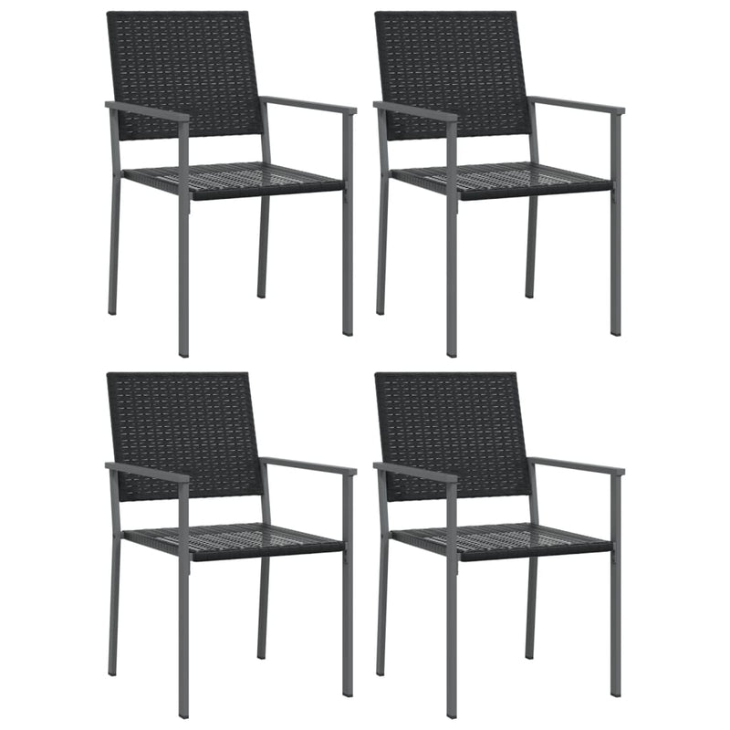 Musta puutarhatuolit Handor 54x62,5x89cm (4 kpl polyrottinki)