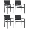 Puutarhatuolit 4 kpl 54x62,5x89 cm musta polyrottinki