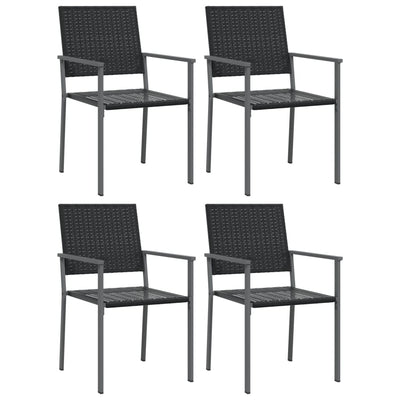 Puutarhatuolit 4 kpl 54x62,5x89 cm musta polyrottinki