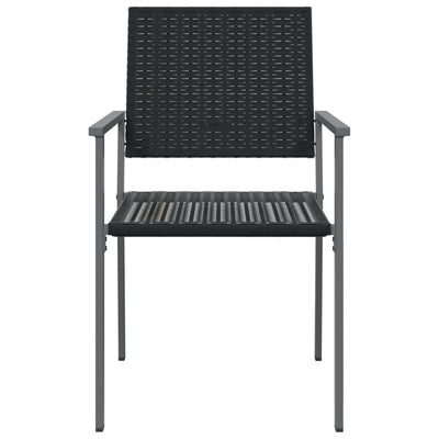Puutarhatuolit 4 kpl 54x62,5x89 cm musta polyrottinki