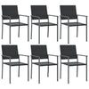 Puutarhatuolit 6 kpl 54x62,5x89 cm musta polyrottinki