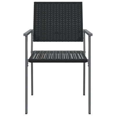 Puutarhatuolit 6 kpl 54x62,5x89 cm musta polyrottinki
