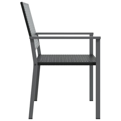 Puutarhatuolit 6 kpl 54x62,5x89 cm musta polyrottinki