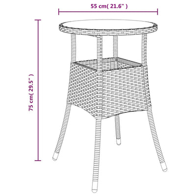 3-osainen Ulkobistrosarja tyynyillä ruskea polyrottinki