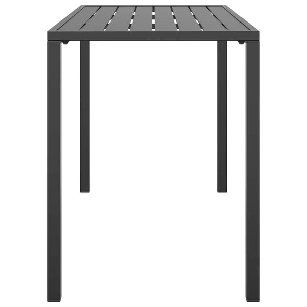 Puutarhan ruokapöytä antrasiitti 110x54x70 cm teräs