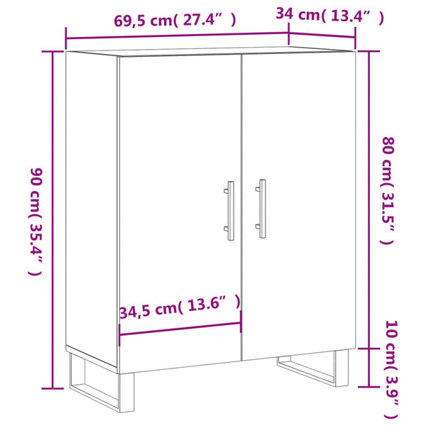 Betoninharmaa senkki Cazazian 69,5x34x90cm (puinen)