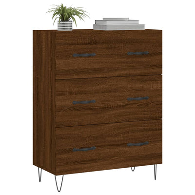 Senkki ruskea tammi 69,5x34x90 cm tekninen puu