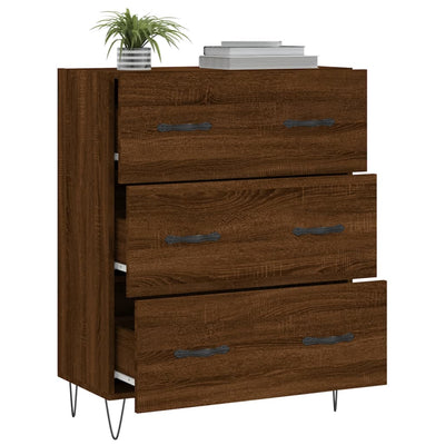 Senkki ruskea tammi 69,5x34x90 cm tekninen puu