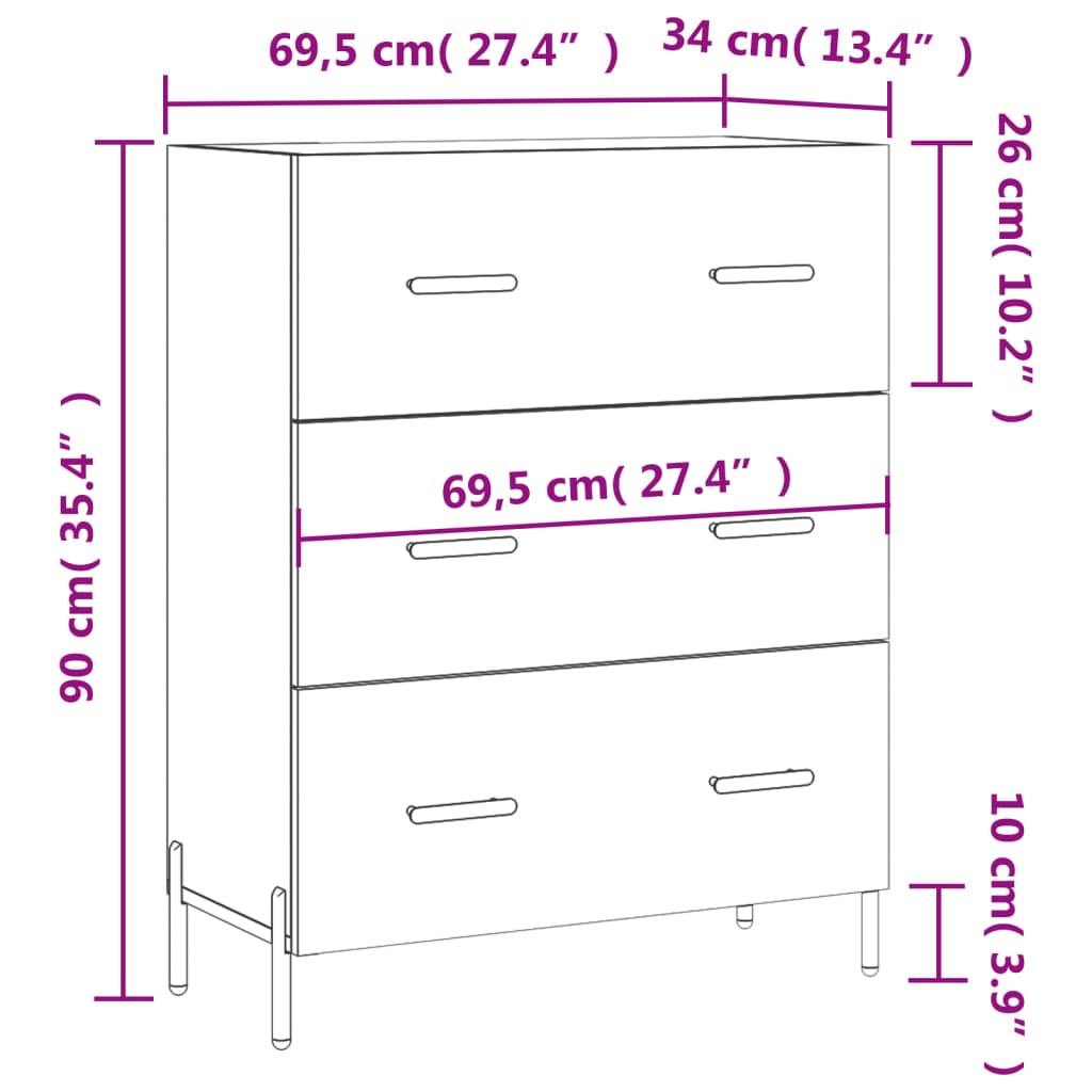 Betoninharmaa senkki Arcidalia 69,5x34x90cm (puinen)