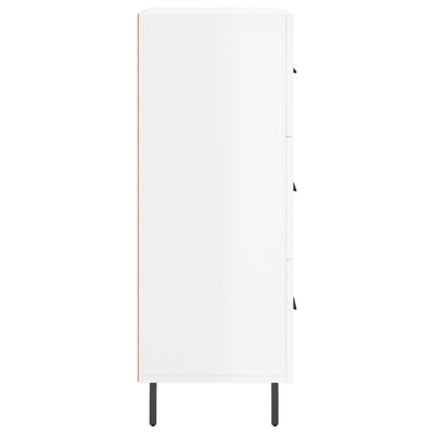 Valkoinen senkki Elenariu 69,5x34x90cm (korkeakiilto, puinen)