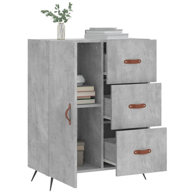 Senkki betoninharmaa 69,5x34x90 cm tekninen puu