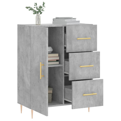 Senkki betoninharmaa 69,5x34x90 cm tekninen puu