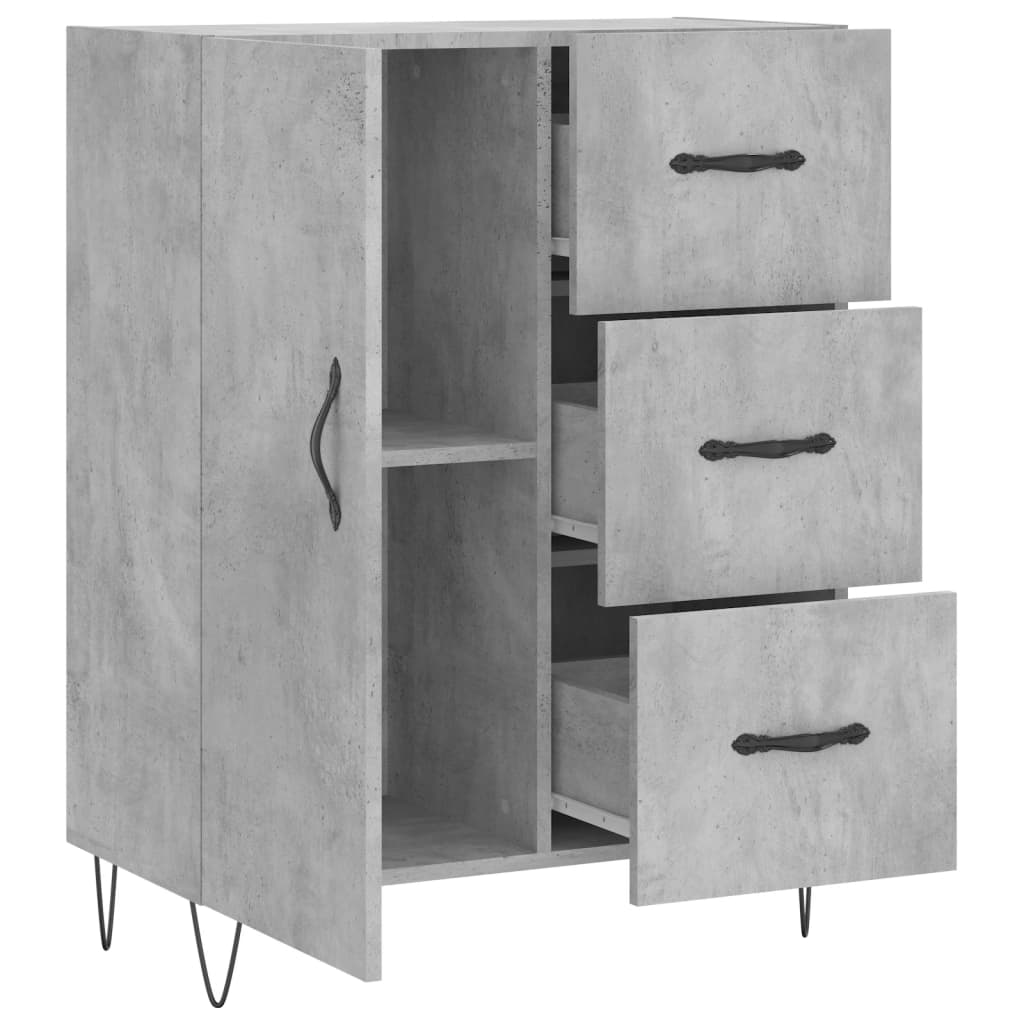 Betoninharmaa senkki Giusefina 69,5x34x90cm (puinen)