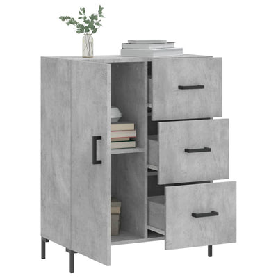 Senkki betoninharmaa 69,5x34x90 cm tekninen puu
