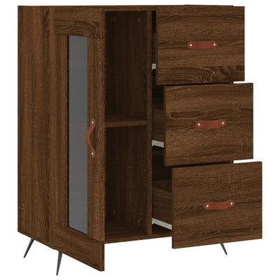 Senkki ruskea tammi 69,5x34x90 cm tekninen puu