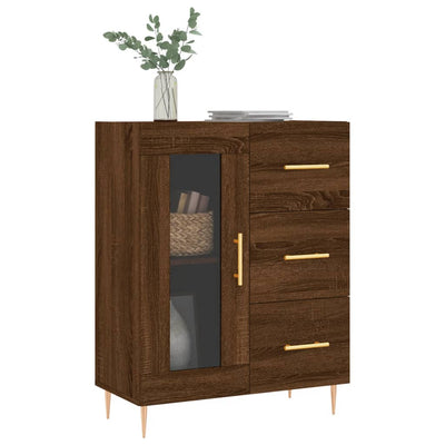 Senkki ruskea tammi 69,5x34x90 cm tekninen puu