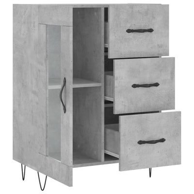 Senkki betoninharmaa 69,5x34x90 cm tekninen puu