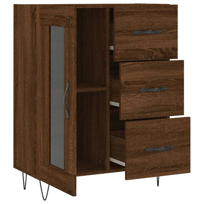 Senkki ruskea tammi 69,5x34x90 cm tekninen puu
