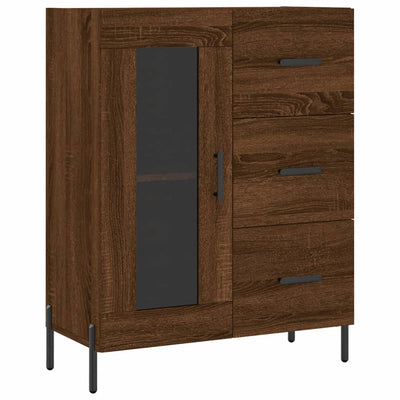 Senkki ruskea tammi 69,5x34x90 cm tekninen puu