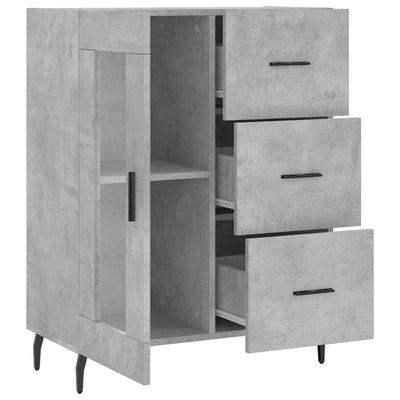 Senkki betoninharmaa 69,5x34x90 cm tekninen puu