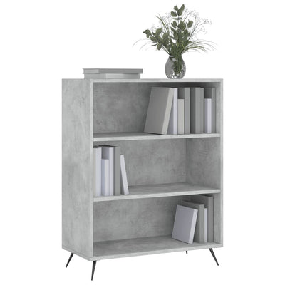 Kirjahylly betoninharmaa 69,5x32,5x90 cm tekninen puu