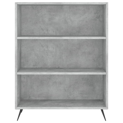 Kirjahylly betoninharmaa 69,5x32,5x90 cm tekninen puu