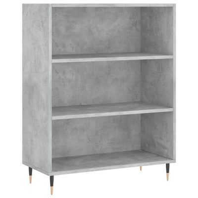 Kirjahylly betoninharmaa 69,5x32,5x90 cm tekninen puu