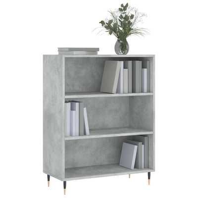 Kirjahylly betoninharmaa 69,5x32,5x90 cm tekninen puu