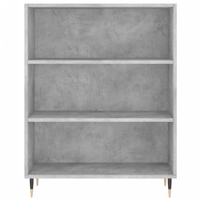 Kirjahylly betoninharmaa 69,5x32,5x90 cm tekninen puu