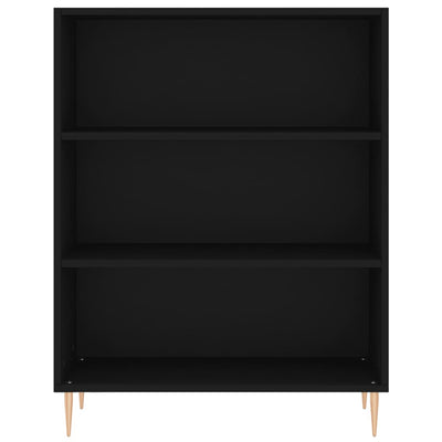 Kirjahylly musta 69,5x32,5x90 cm tekninen puu